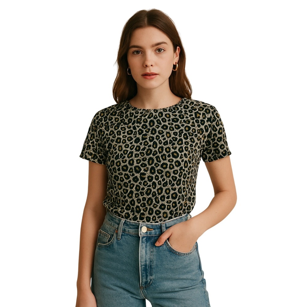 Vintage Hanky Panky Leopard Burnout‎ Mesh Top – Late 90s Y2K Glam – Size S/M